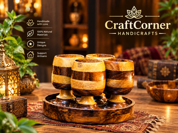 Wooden Glass Set