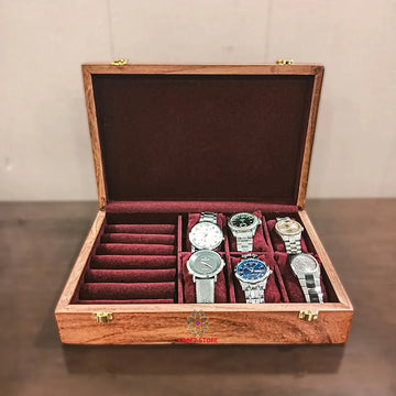 Dual Storage – Watch & Cufflinks Organizer – Wood Top & customize watch box