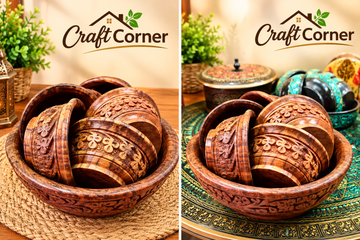 Wooden Carving Bowl Set