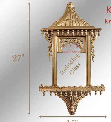 Chinioti Jharoka with Mirror | Golden Deco | Small