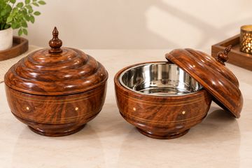 Classic Wooden Hot Pot – Stainless Steel Interior
