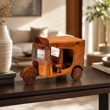 Wooden Miniature Toy Rickshaw