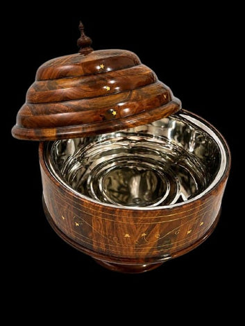 Classic Wooden Hot Pot – Stainless Steel Interior