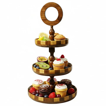 3-Tier Wooden Cake & Hi Tea Stand