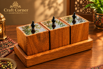 Wooden Masla box 3 slot