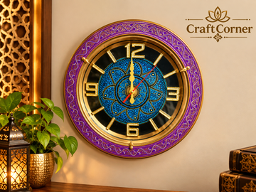 Wooden nakshi wall clock