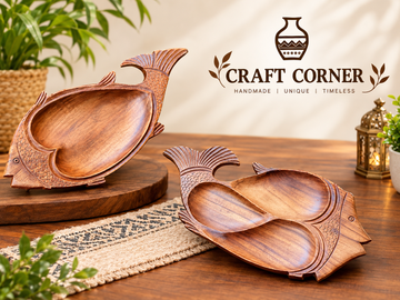 Handmade Wooden Fish dryfruit tray